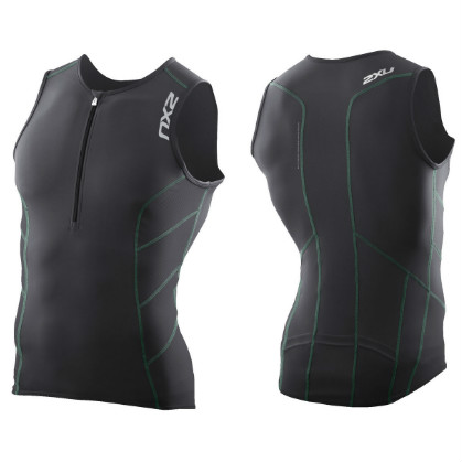 2XU G:2 Long Distance Tri Singlet 2014 heren MT2688a Black/Mint green 2XUMT2688ABLGR